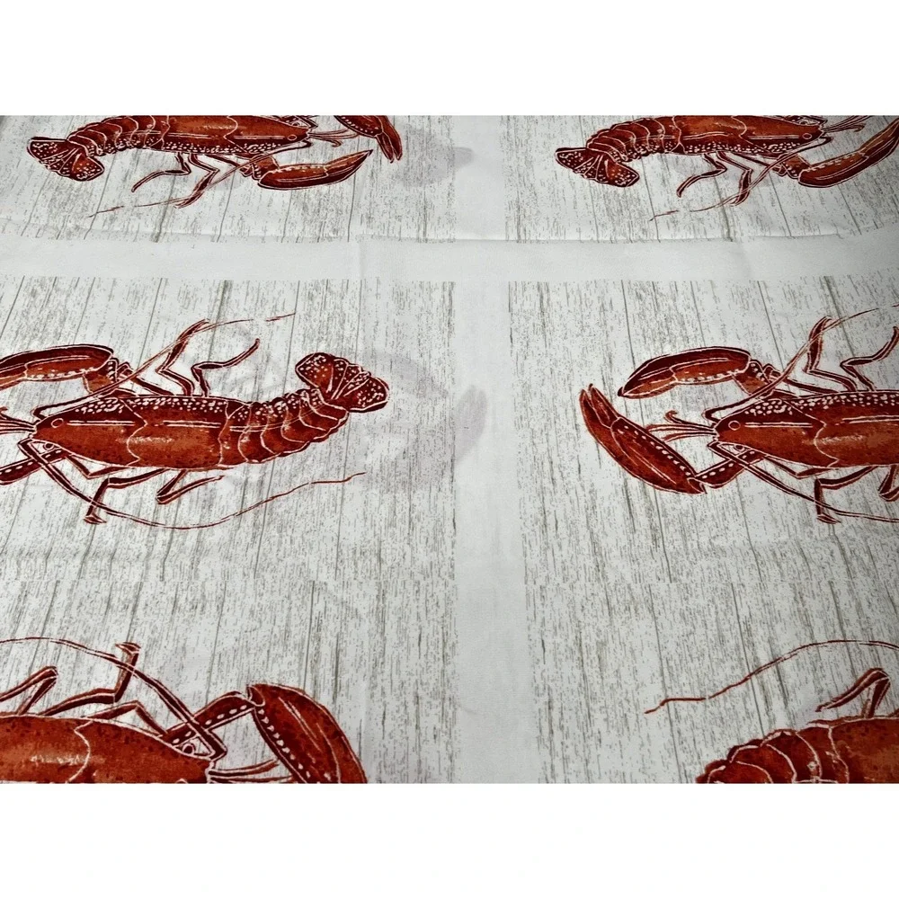 Stencil Lobster Pillow Bryant Industries Indoor/Outdoor‎ Fabric 2 yards- NWOT
